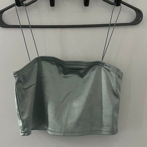 Satin crop top & skirt set